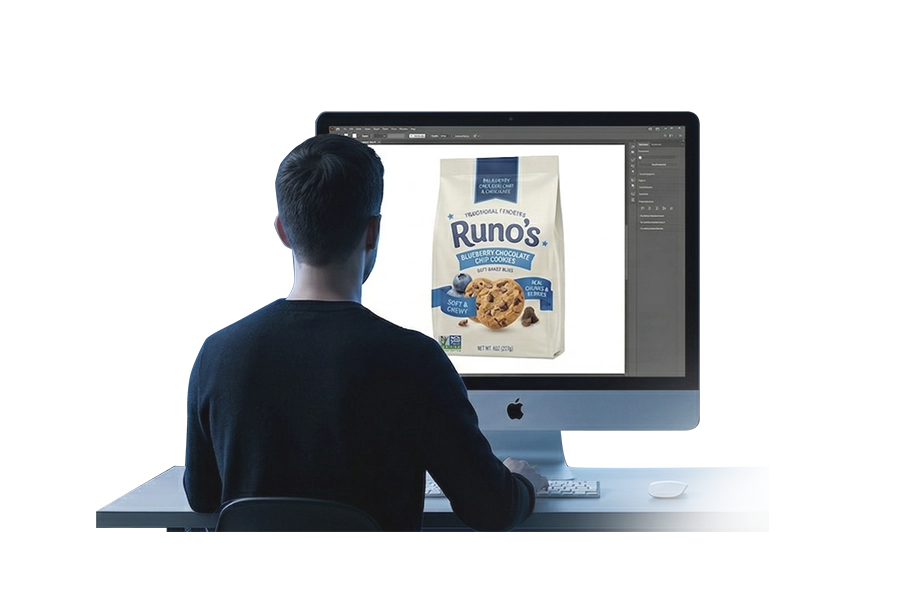 Designer working on packaging